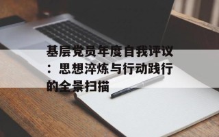 基层党员年度自我评议：思想淬炼与行动践行的全景扫描