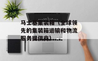 马士基集装箱（全球领先的集装箱运输和物流服务提供商）