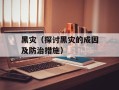 黑灾（探讨黑灾的成因及防治措施）