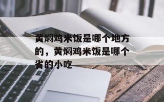 黄焖鸡米饭是哪个地方的，黄焖鸡米饭是哪个省的小吃