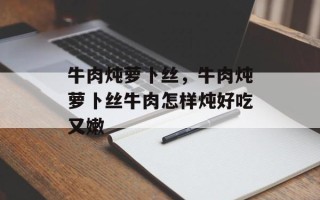 牛肉炖萝卜丝，牛肉炖萝卜丝牛肉怎样炖好吃又嫩