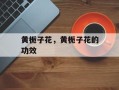 黄栀子花，黄栀子花的功效