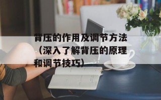 背压的作用及调节方法（深入了解背压的原理和调节技巧）