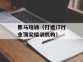 黑马培训（打造IT行业顶尖培训机构）